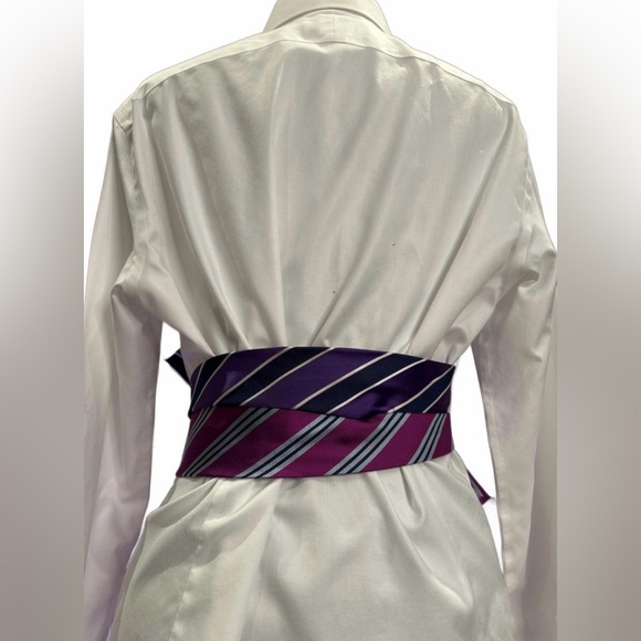 Upcycled Men’s Silk Tie Obi Belt – One-of-a-Kind Statement Waist Belt OS